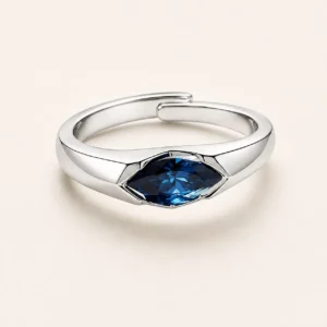 Adjustable Open-Band Marquise Stone Ring