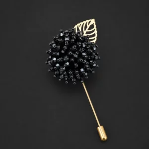 Beaded Floral Leaf Lapel Stick Pin