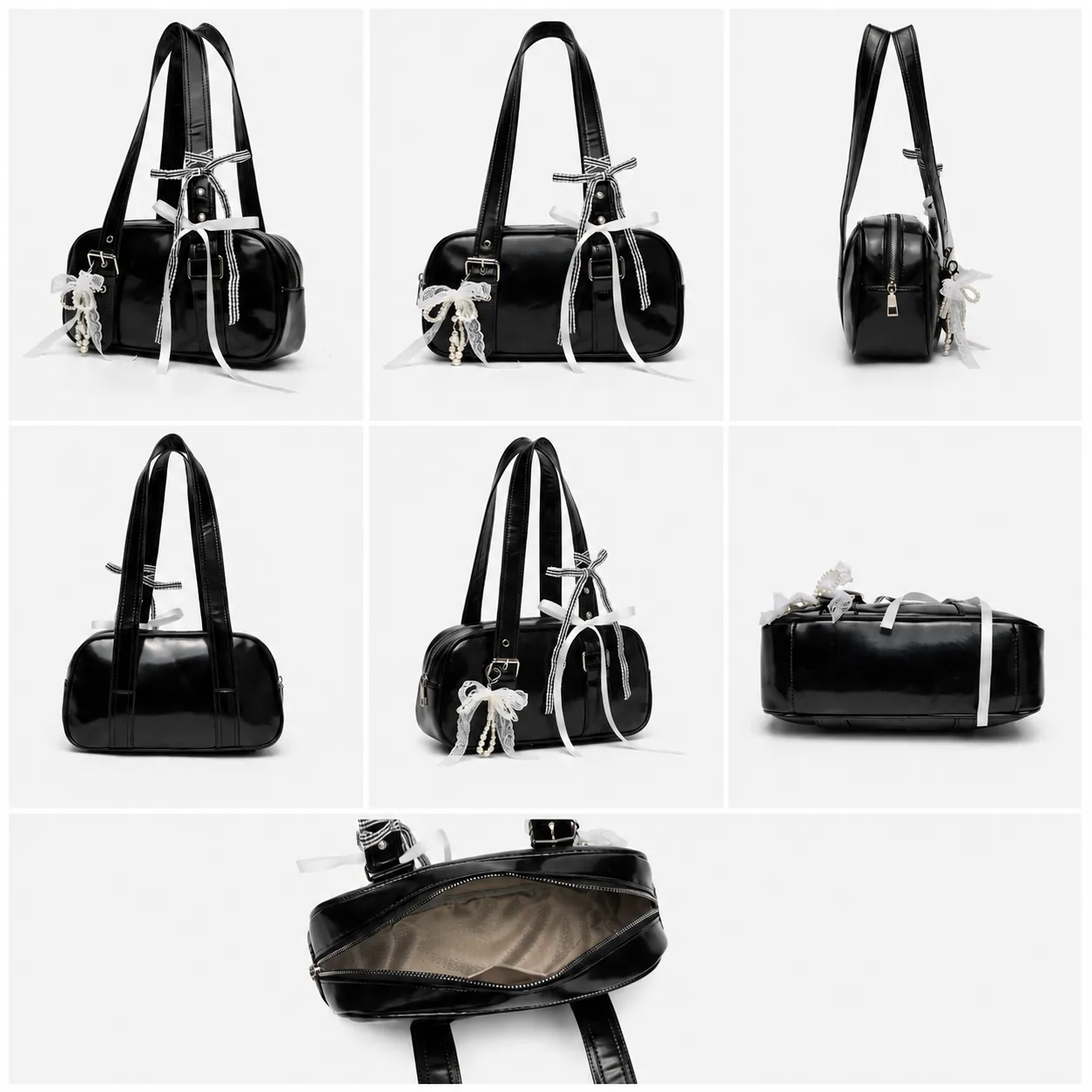 Bow Charm Boston Shoulder Bag - Image 2