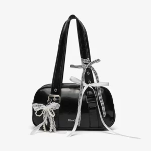 Bow Charm Boston Shoulder Bag