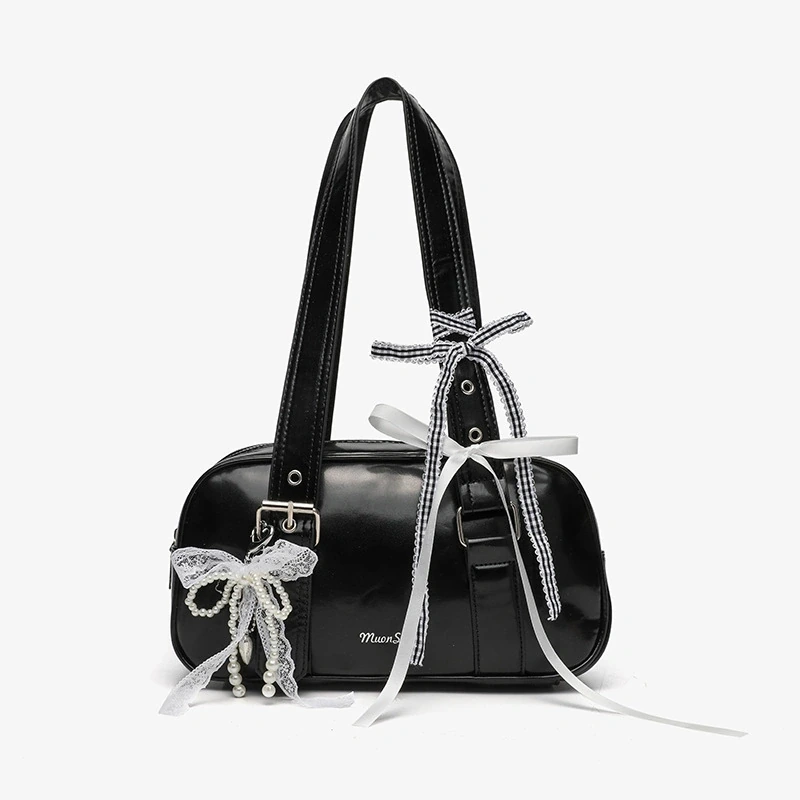Bow Charm Boston Shoulder Bag