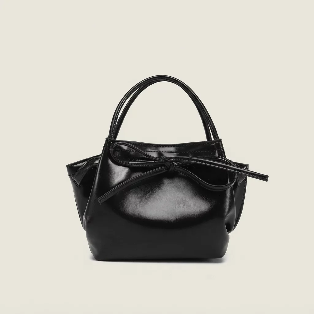 Bow Detail PU Mini Bucket Bag - Image 2