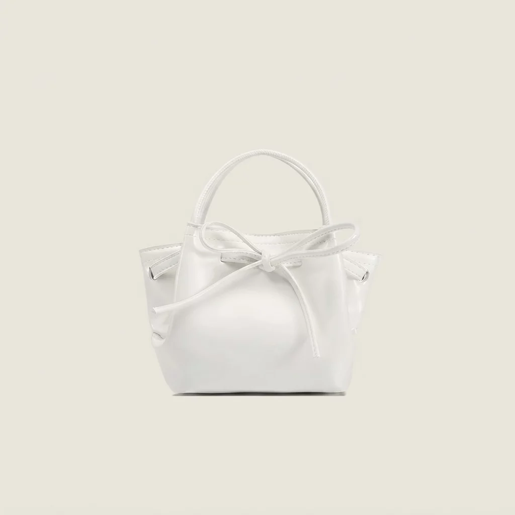 Bow Detail PU Mini Bucket Bag - Image 4
