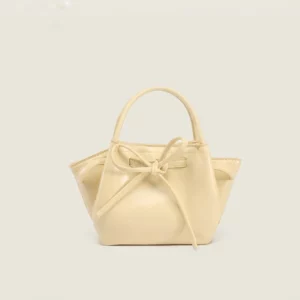 Bow Detail PU Mini Bucket Bag