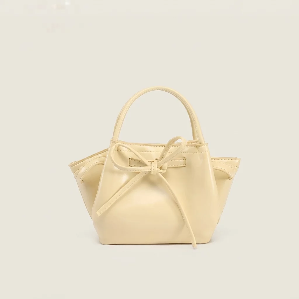 Bow Detail PU Mini Bucket Bag