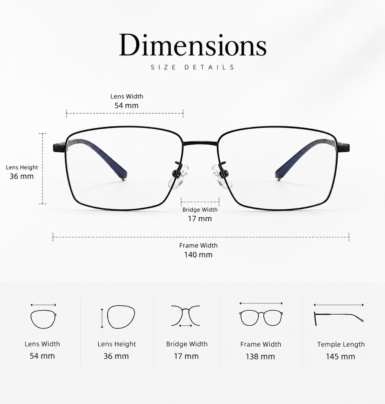 Pure Titanium Rectangular Eyeglass Frames - Image 7