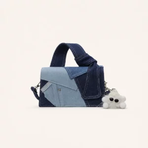 Color-Block Mini Top Handle Crossbody Bag with Charm