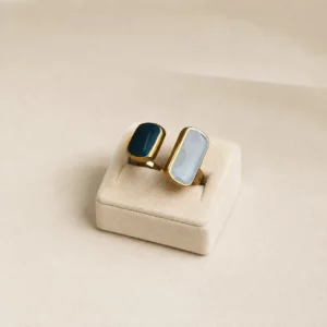 Color-Inlay Adjustable Ring Collection