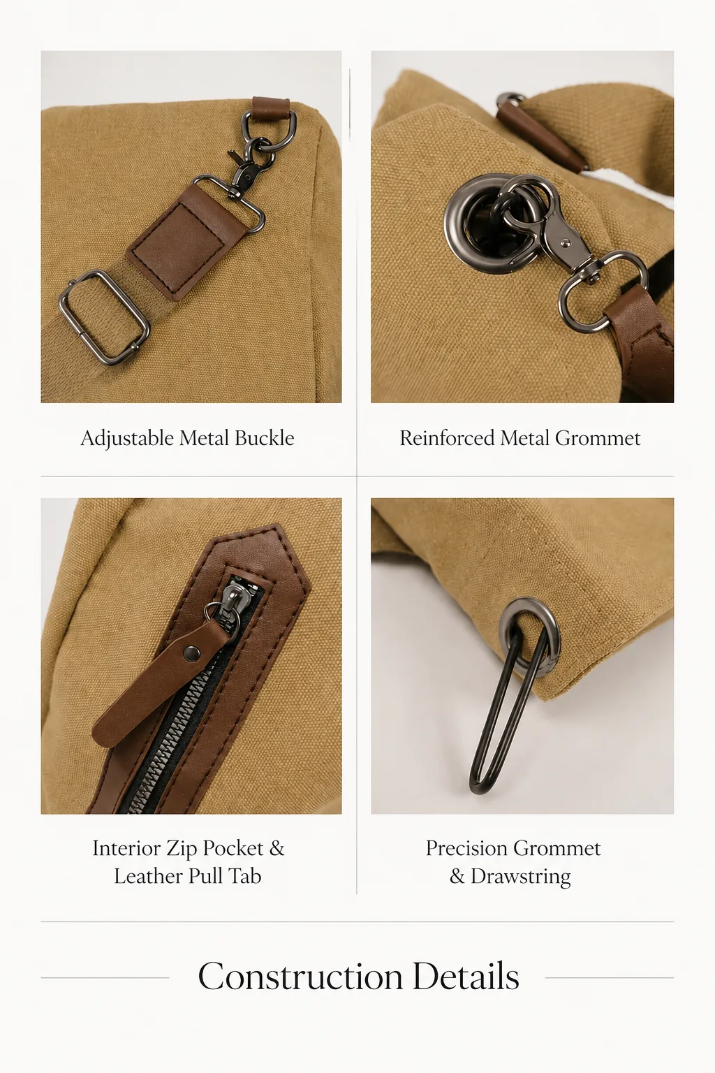 Convertible Canvas Sling Backpack with Adjustable Strap - Image 5