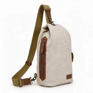 Convertible Canvas Sling Backpack with Adjustable Strap