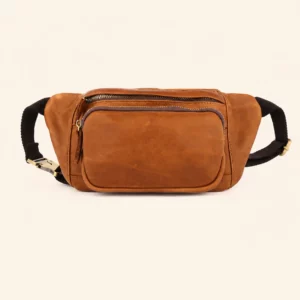 Crazy Horse-Style Top-Grain Cowhide Leather Waist & Crossbody Bag