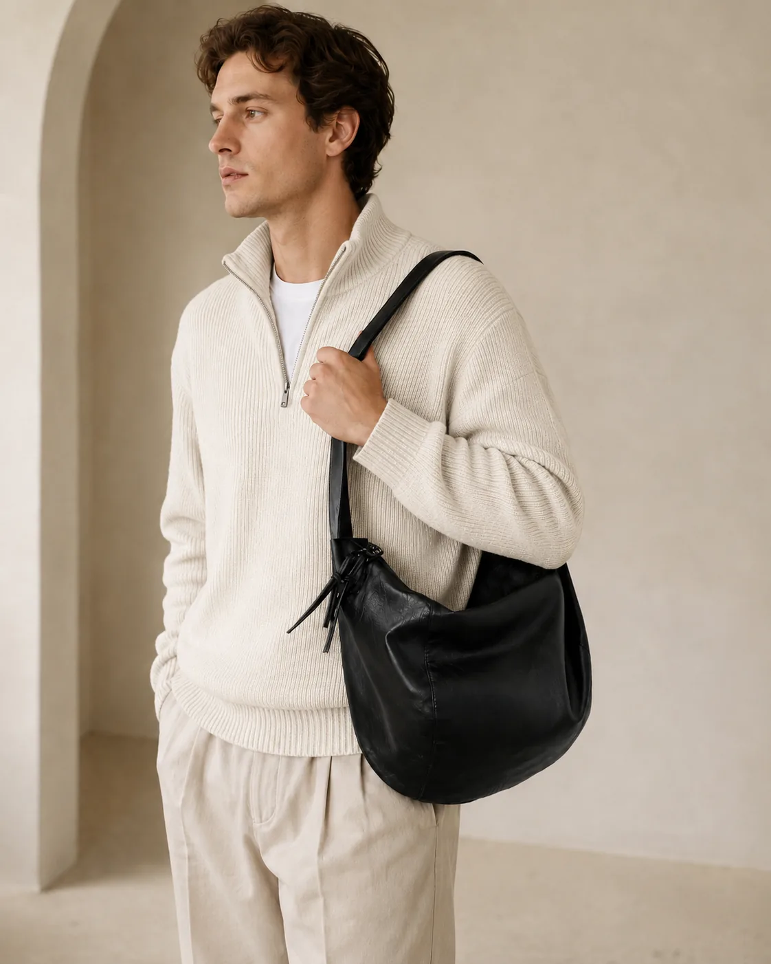 Crescent Hobo Shoulder Bag - Image 3