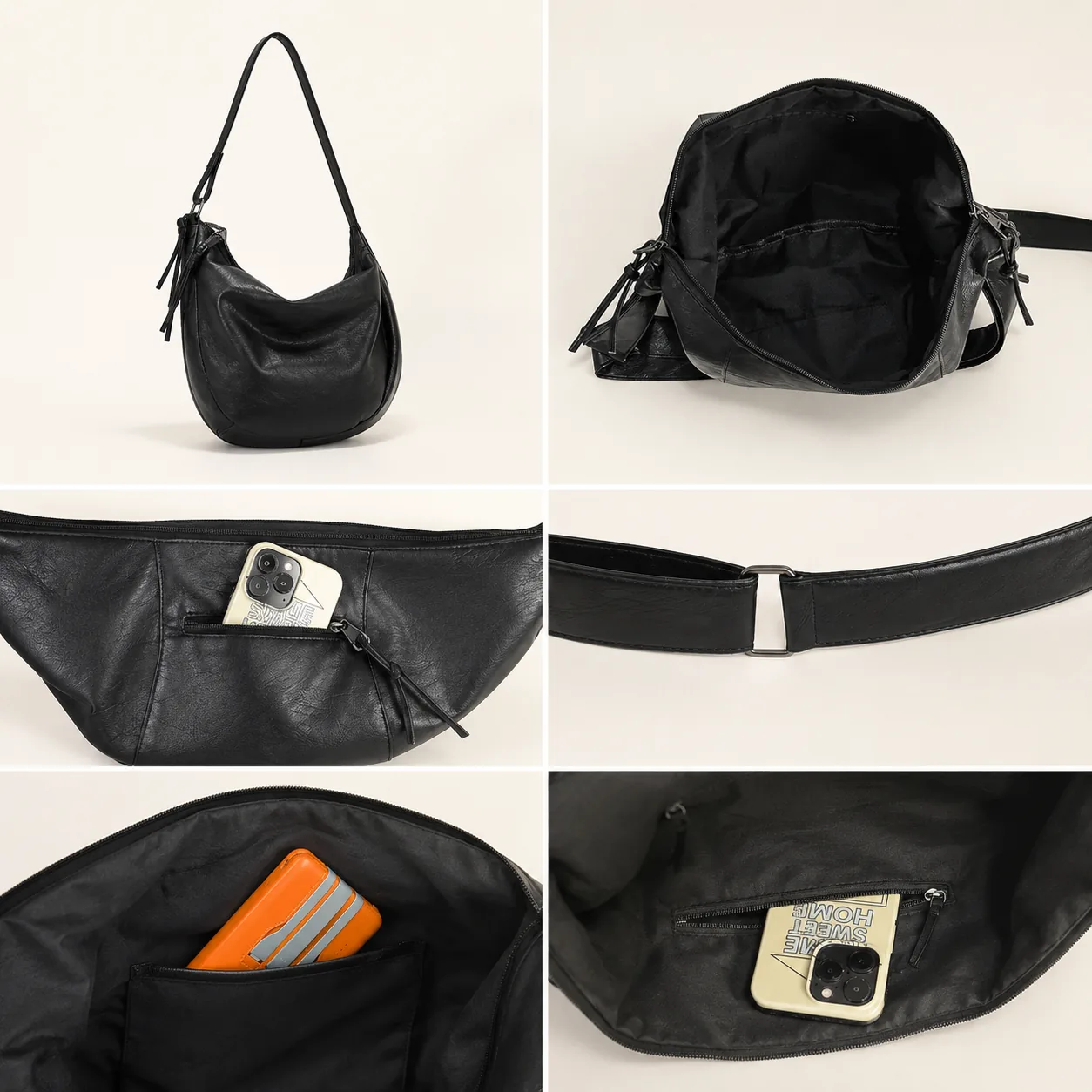 Crescent Hobo Shoulder Bag - Image 2
