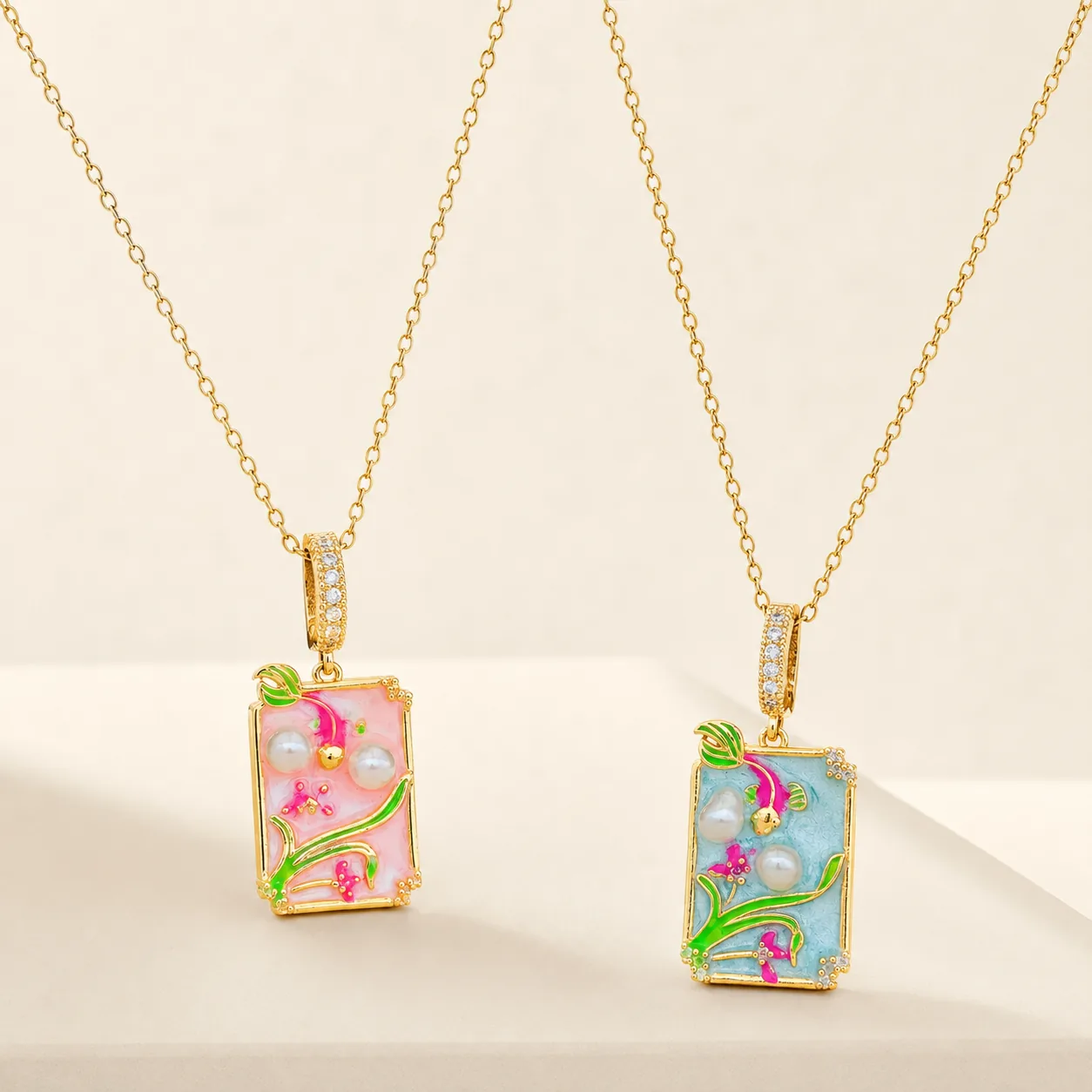 Floral & Artistic Pendant Necklace Collection - Image 16
