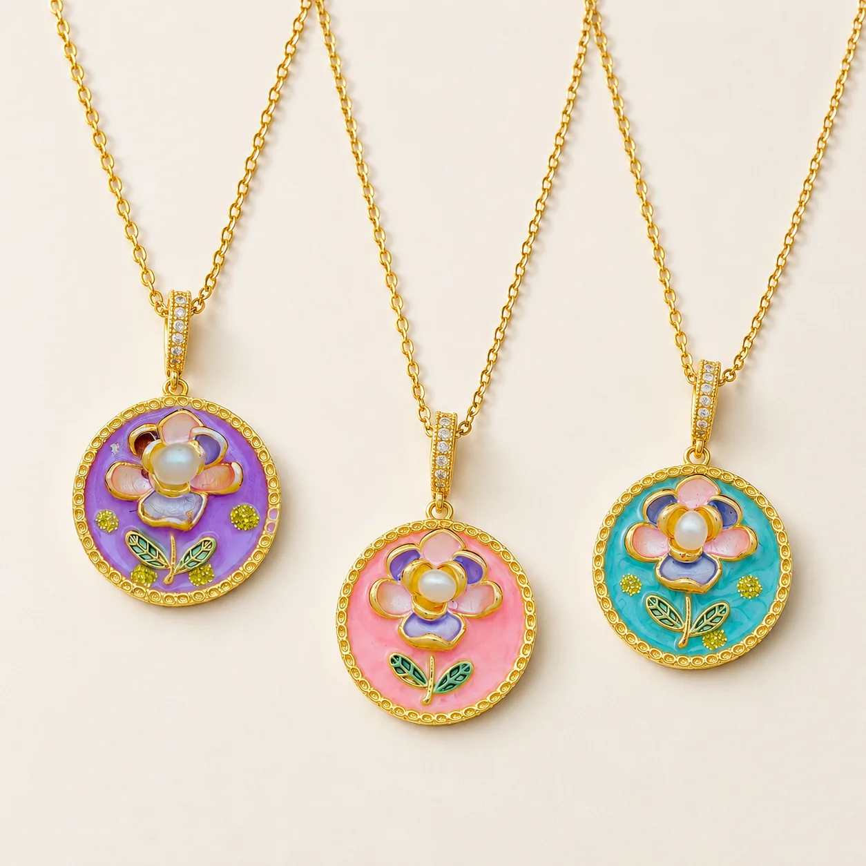 Floral & Artistic Pendant Necklace Collection - Image 2