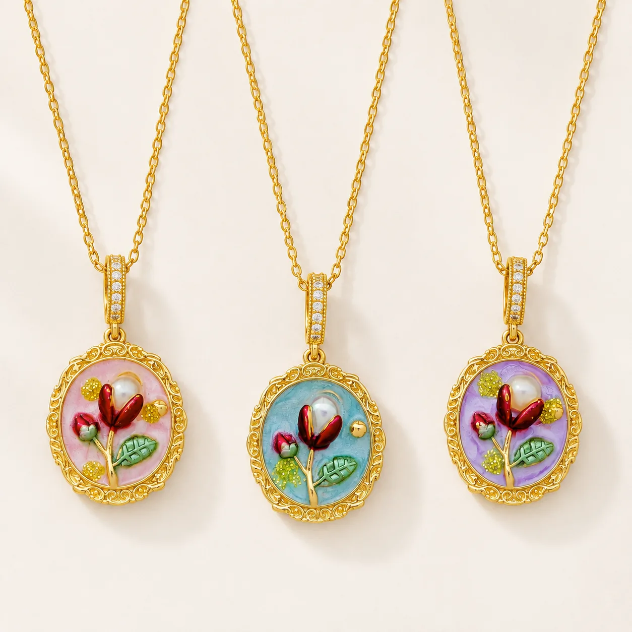 Floral & Artistic Pendant Necklace Collection - Image 3