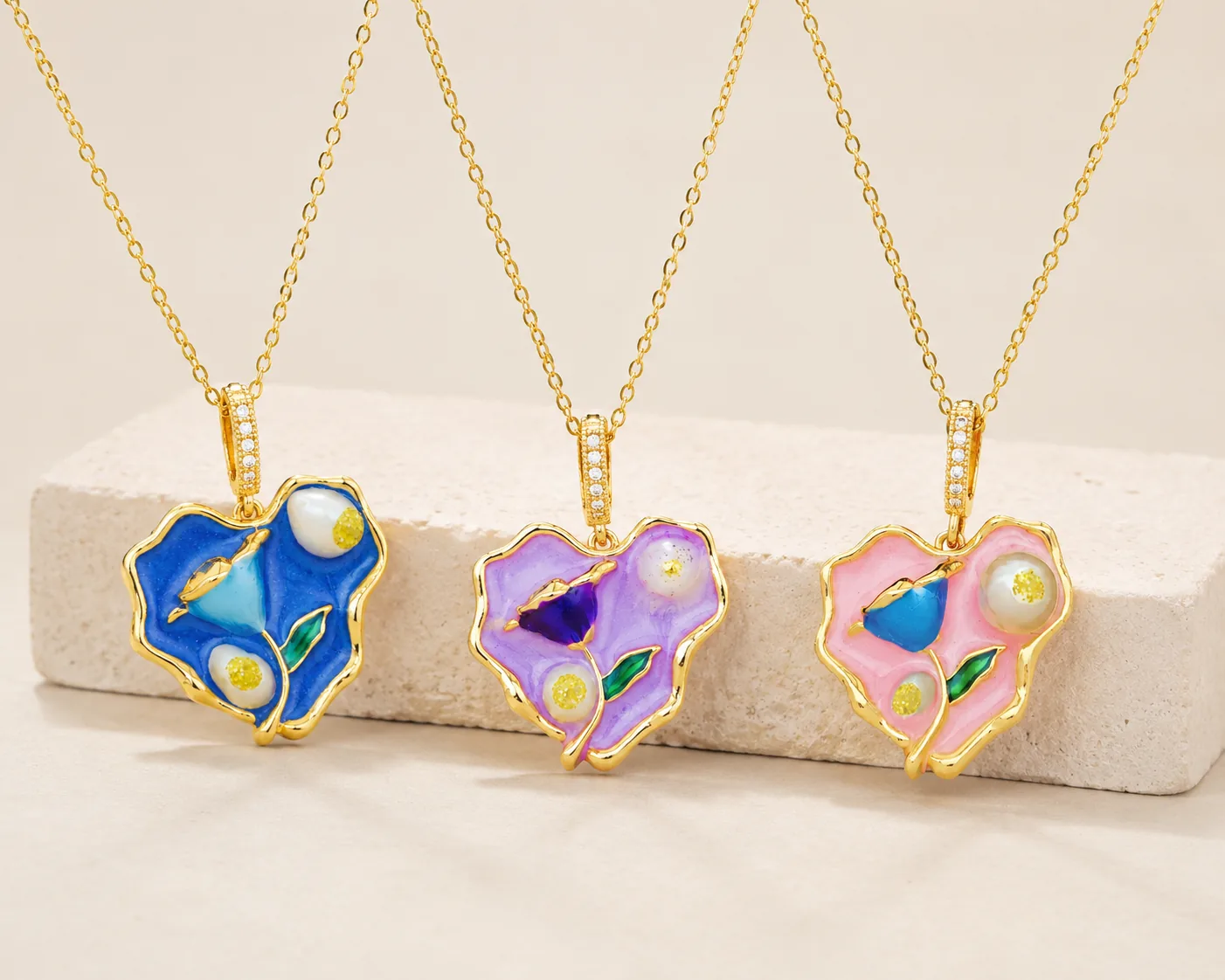 Floral & Artistic Pendant Necklace Collection - Image 11