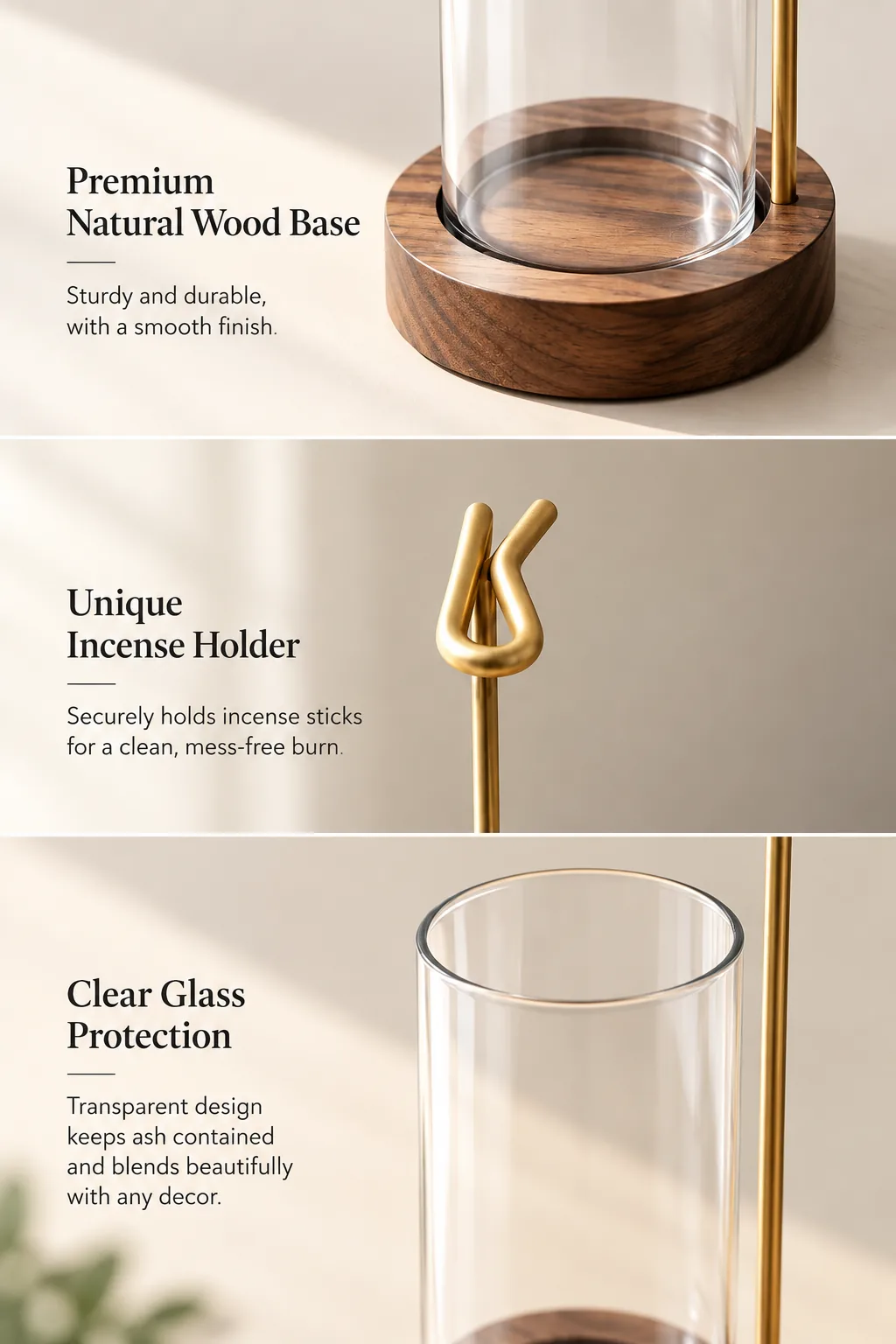 Glass Enclosed Hanging Incense Holder - Image 3