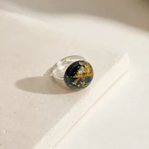Gold-Fleck Acetate Adjustable Statement Ring