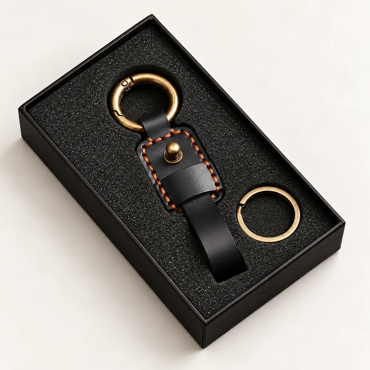 Hand-Stitched Top-Grain Leather Key Fob - Image 2