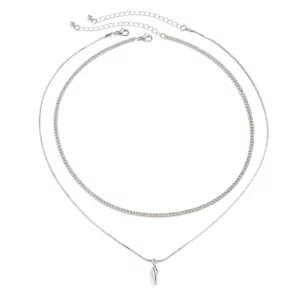 Men’s Double-Layer Spike Pendant Necklace