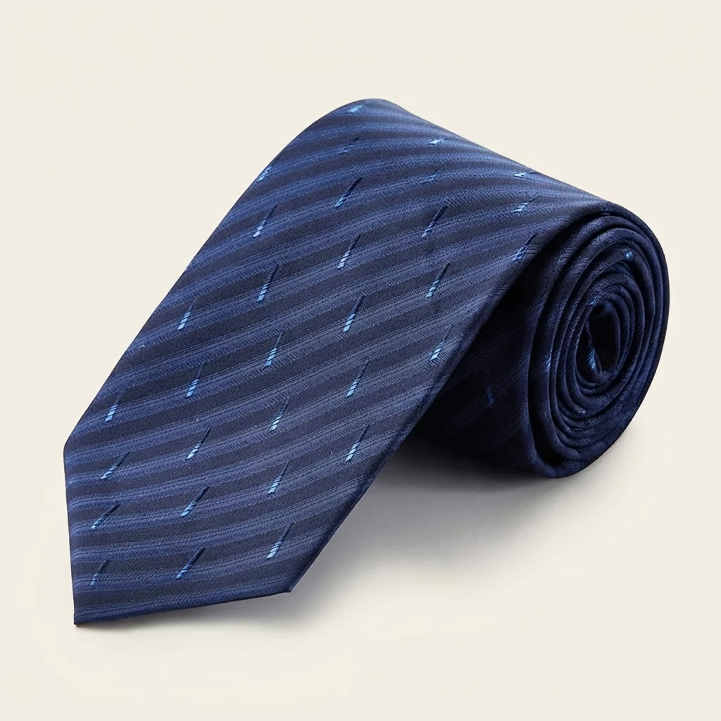 Men’s Jacquard Silk Necktie – 3.1-Inch Woven Pattern Tie - Image 3