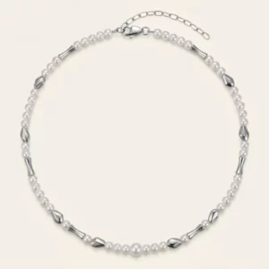Mixed Pearl Silver-Tone Bead Necklace