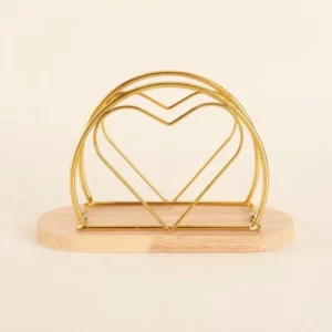 Nordic Metal Wire Napkin Holder with Wood Base
