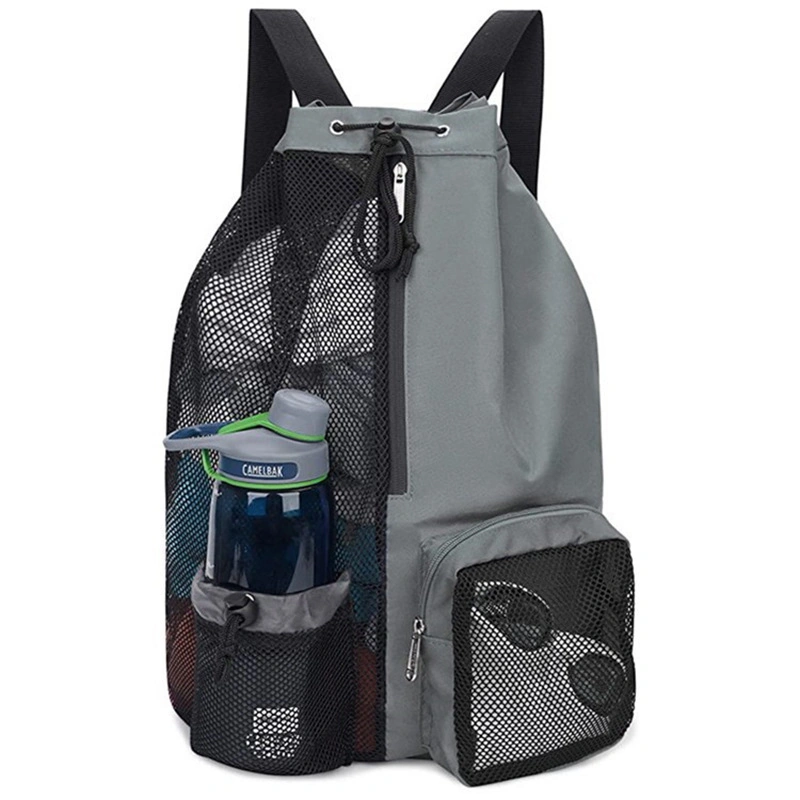 Nylon Mesh Drawstring Swim & Sports Backpack with Adjustable Straps - Image 2