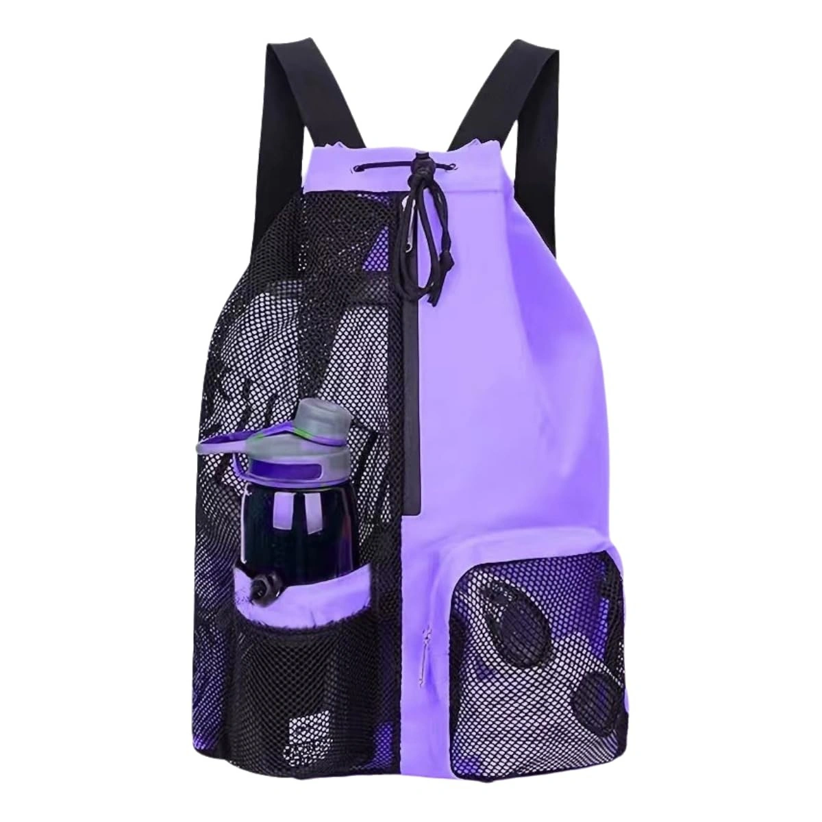 Nylon Mesh Drawstring Swim & Sports Backpack with Adjustable Straps - Image 5