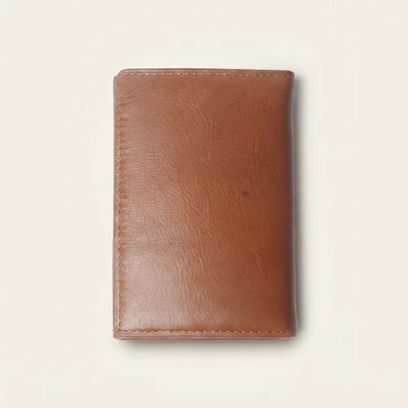 Oil-Waxed Leather Compact Bifold Card Wallet
