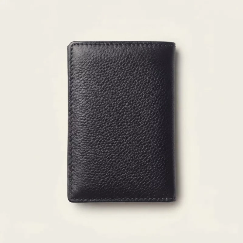 Oil-Waxed Leather Compact Bifold Card Wallet - Image 2