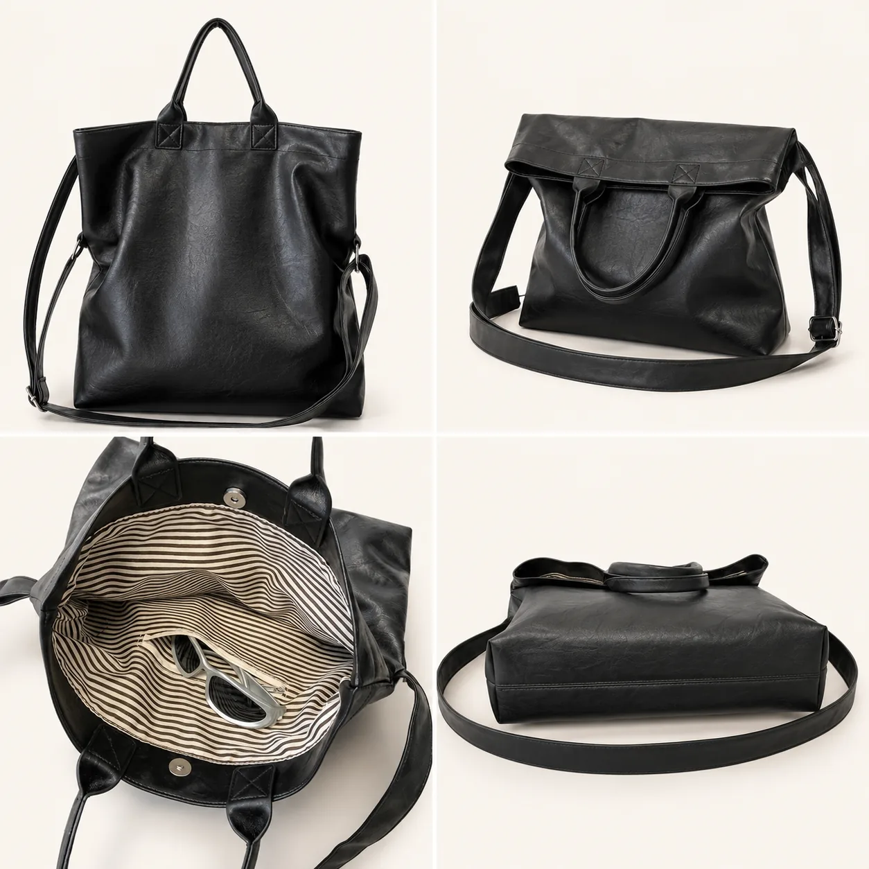 Oversized Foldover Shoulder Tote - Image 3