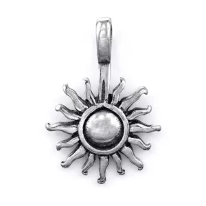 Polished Stainless Steel Sun Pendant Charm