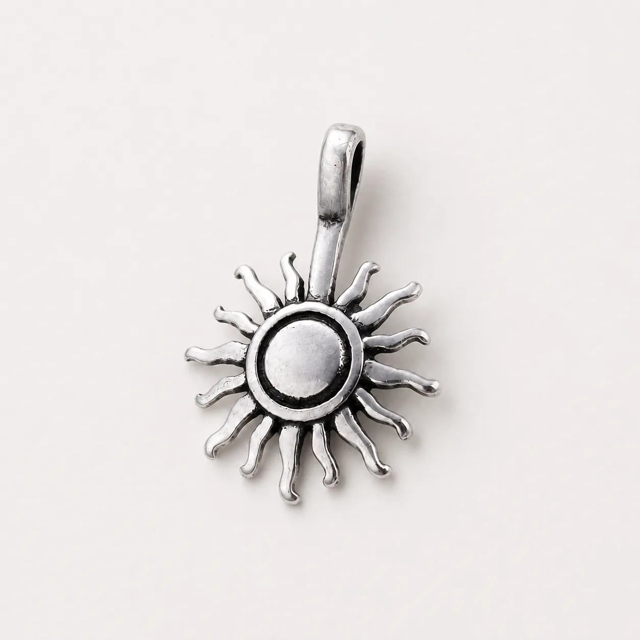 Polished Stainless Steel Sun Pendant Charm - Image 2