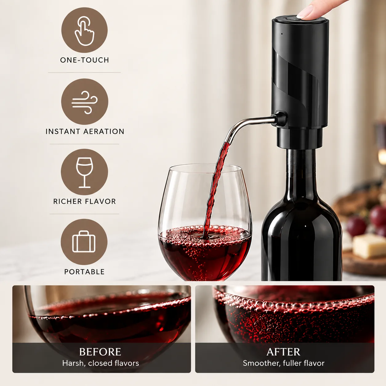 Rechargeable Electric Wine Aerator Dispenser - Image 5