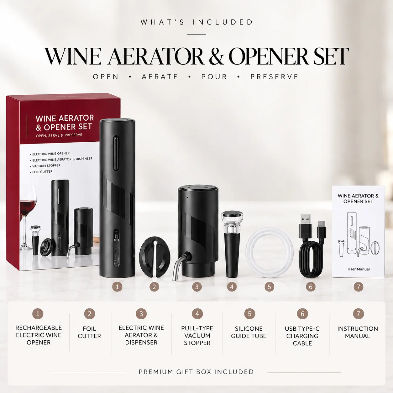 Rechargeable Electric Wine Aerator Dispenser - Image 4