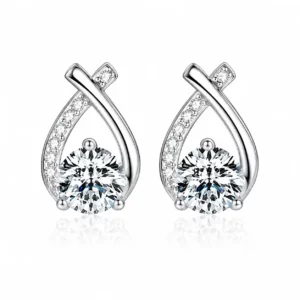 S925 Moissanite Fishtail Stud Earrings