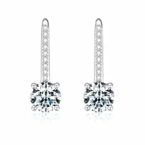 S925 Moissanite Pavé Drop Earrings