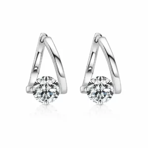 S925 Moissanite Solitaire Huggie Earrings
