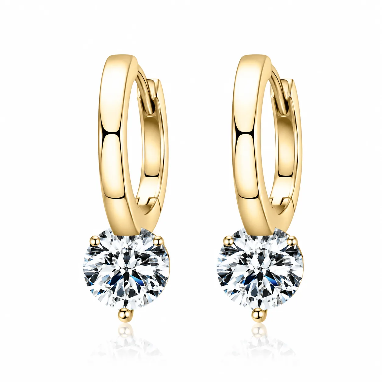 S925 Moissanite Teardrop Huggie Earrings - Image 2