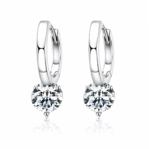S925 Moissanite Teardrop Huggie Earrings