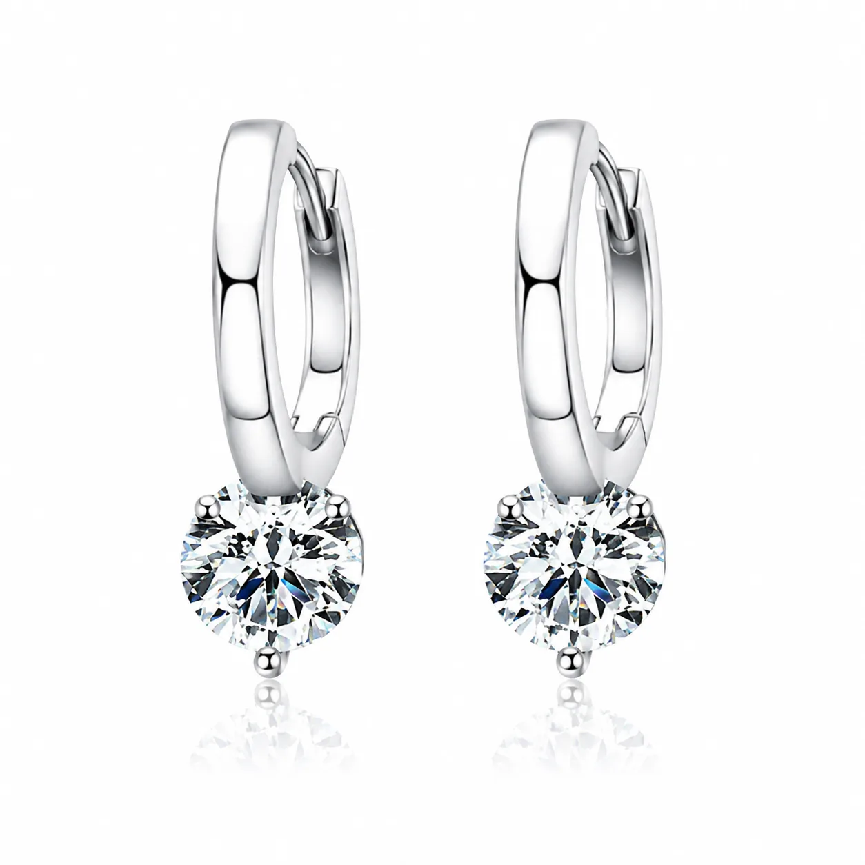 S925 Moissanite Teardrop Huggie Earrings