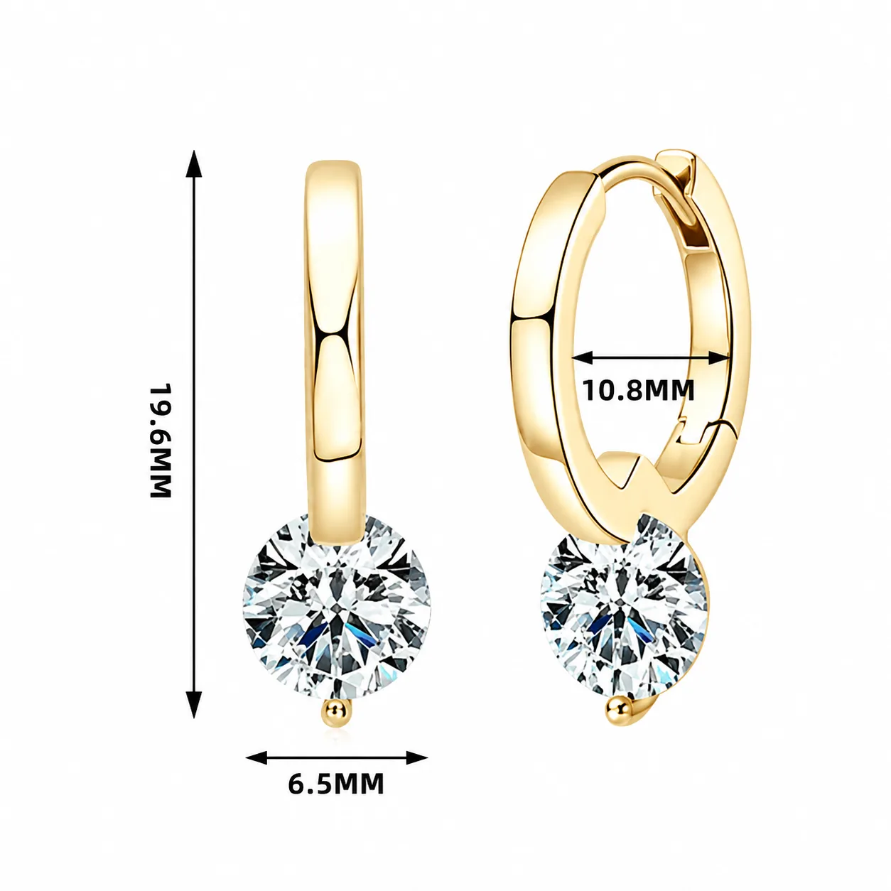 S925 Moissanite Teardrop Huggie Earrings - Image 4