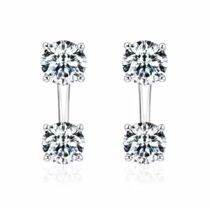 S925 Moissanite Two-Way Stud Earrings