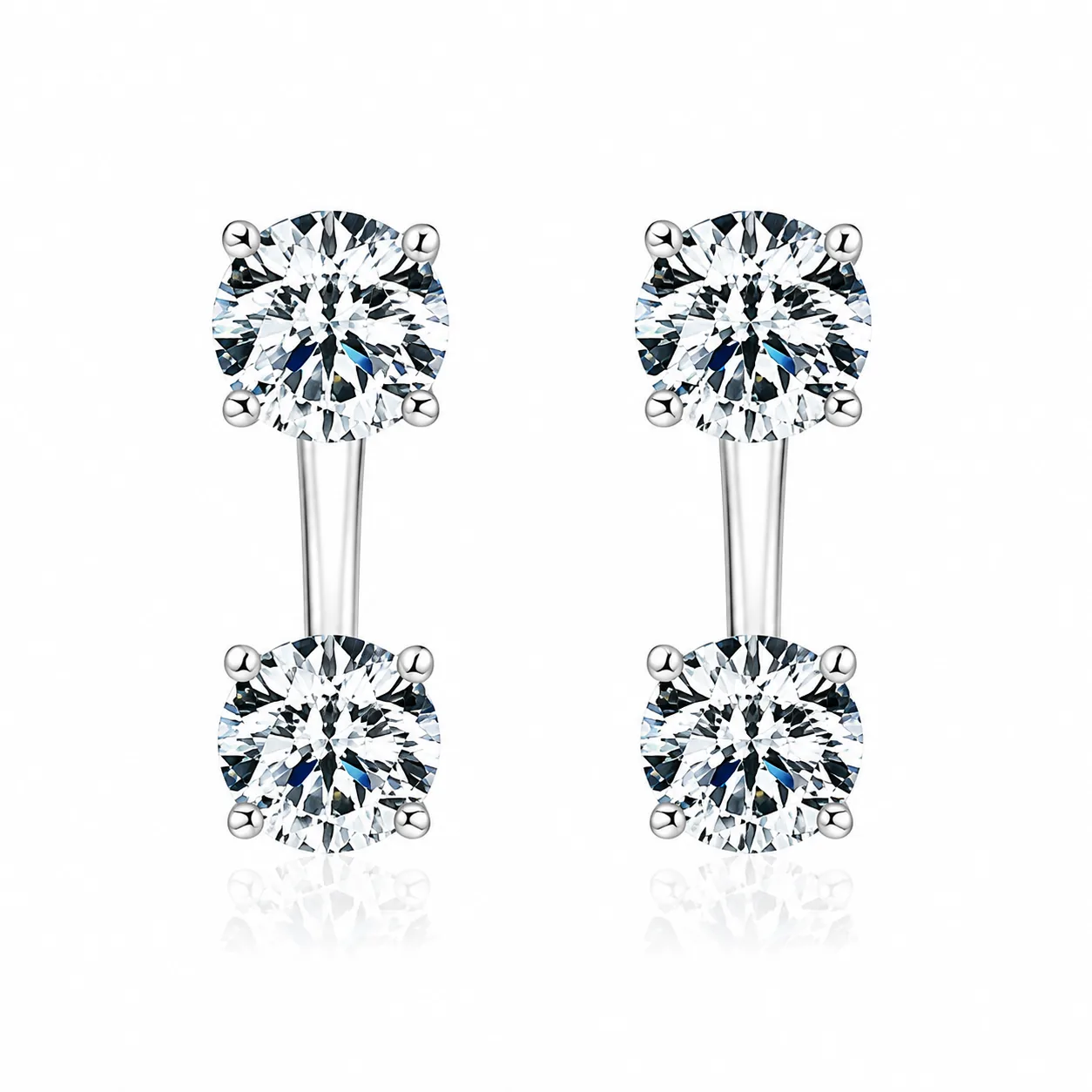 S925 Moissanite Two-Way Stud Earrings