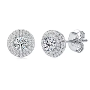 S925 Sterling Silver Moissanite Stud Earrings