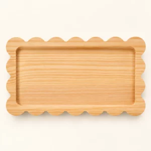 Scalloped Solid Wood Decorative Tray