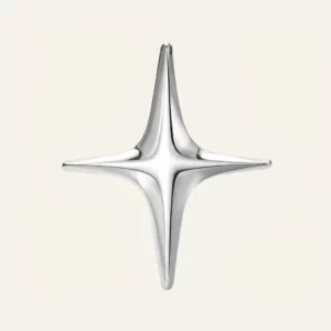 Sculpted Four-Point Starburst Brooch Pin