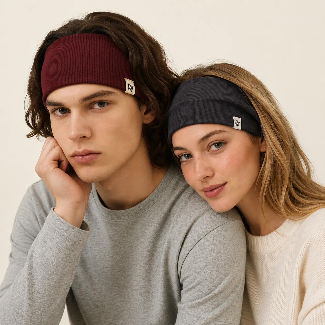 Soft Ribbed Wide Headband with Small Label - Image 6